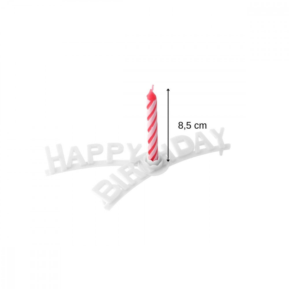 8 rojstnodnevnih svečk + držalo ''Happy birthday''